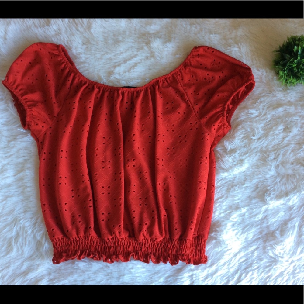 Off The Shoulder Red Peplum Top